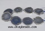 CNG3186 15.5 inches 40*45mm - 45*55mm freeform plated druzy agate beads