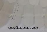 CNG3198 10*25mm - 16*40mm faceted nuggets matte white crystal beads