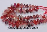 CNG3204 10*25mm - 12*45mm faceted nuggets pink quartz beads