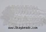 CNG3208 10*25mm - 12*45mm faceted nuggets matte white crystal beads