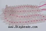 CNG3215 10*25mm - 12*50mm faceted nuggets matte rose quartz beads