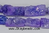 CNG3251 15.5 inches 8*15mm - 11*20mm freeform plated druzy agate beads