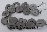 CNG3293 30*35mm - 35*40mm freeform plated druzy agate beads