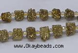 CNG3325 15.5 inches 4*6mm - 8*10mm nuggets plated druzy agate beads