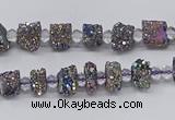 CNG3327 15.5 inches 4*6mm - 8*10mm nuggets plated druzy agate beads