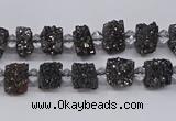 CNG3330 15.5 inches 4*6mm - 8*10mm nuggets plated druzy agate beads