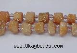 CNG3334 15.5 inches 6*8mm - 10*14mm nuggets plated druzy agate beads