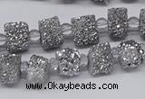 CNG3336 15.5 inches 6*8mm - 10*14mm nuggets plated druzy agate beads