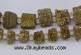 CNG3337 15.5 inches 6*8mm - 10*14mm nuggets plated druzy agate beads