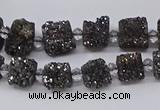 CNG3342 15.5 inches 6*8mm - 10*14mm nuggets plated druzy agate beads