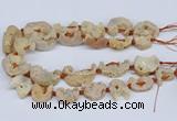 CNG3374 20*30mm - 30*45mm freeform plated druzy agate beads