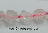 CNG339 15.5 inches 8*10mm - 15*18mm faceted nuggets rose quartz beads