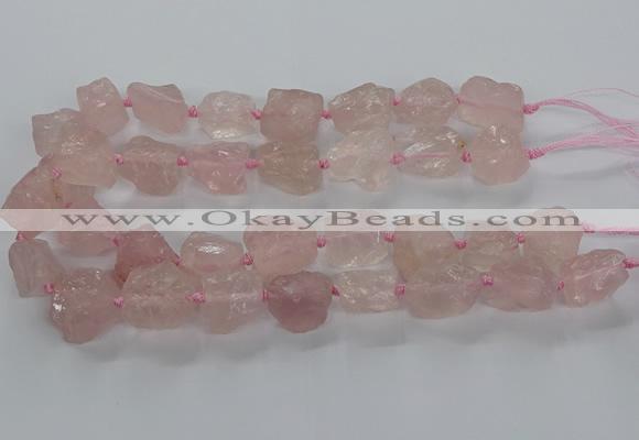 CNG3422 15.5 inches 15*20mm - 20*30mm nuggets rose quartz beads