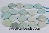 CNG3470 15.5 inches 30*35mm - 35*45mm freeform amazonite beads