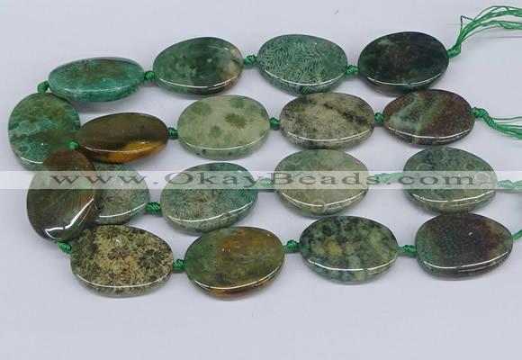 CNG3483 25*35mm - 30*40mm freeform chrysanthemum agate beads