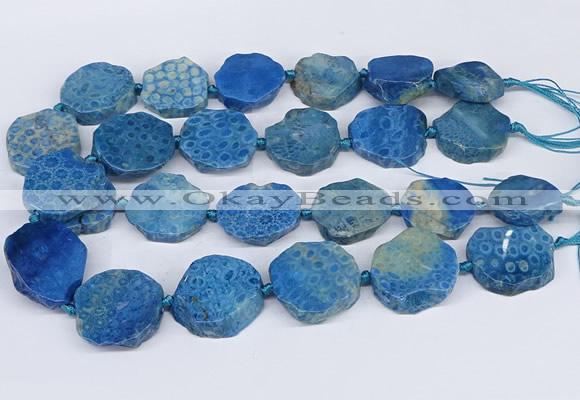 CNG3485 20*25mm - 30*35mm freeform chrysanthemum agate beads