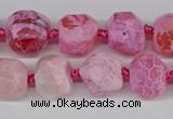 CNG3501 15.5 inches 12mm - 14mm faceted nuggets agate beads