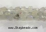 CNG3545 15*20mm - 20*25mm nuggets plated rough white crystal beads