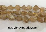 CNG3547 15*20mm - 20*25mm nuggets plated rough white crystal beads