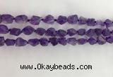 CNG3582 15.5 inches 8*10mm - 10*12mm nuggets matte amethyst beads