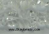 CNG365 15.5 inches 10*20mm faceted nuggets white crystal beads