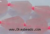 CNG384 15.5 inches 15*20mm – 25*30mm faceted nuggets rose quartz beads