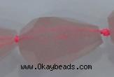 CNG385 15.5 inches 20*30mm – 25*35mm faceted nuggets rose quartz beads