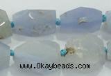 CNG404 15.5 inches 15*20mm - 18*30mm faceted nuggets blue chalcedony beads