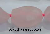 CNG434 15.5 inches 20*30mm – 25*48mm nuggets rose quartz beads