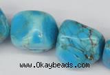 CNG48 15.5 inches 20*25mm nuggets dyed turquoise gemstone beads