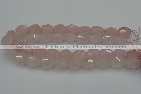 CNG5003 15.5 inches 12*16mm - 15*20mm faceted nuggets rose quartz beads