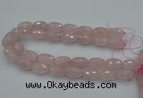 CNG5004 15.5 inches 15*25mm faceted rice rose quartz beads