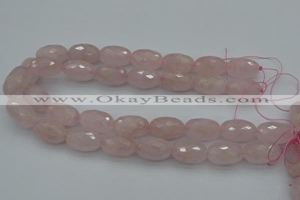 CNG5004 15.5 inches 15*25mm faceted rice rose quartz beads