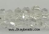 CNG5022 15.5 inches 6*8mm - 10*14mm faceted nuggets white crystal beads