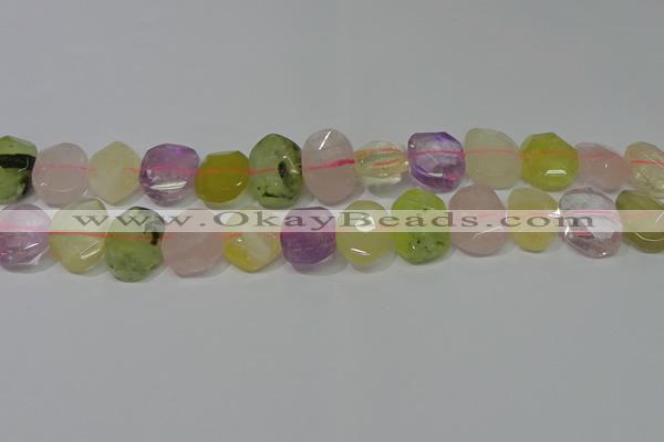 CNG5137 15.5 inches 15*18mm - 15*20mm faceted freeform mixed quartz beads