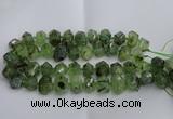 CNG5202 12*16mm - 15*20mm faceted nuggets green rutilated quartz beads