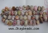 CNG5205 12*16mm - 15*20mm faceted nuggets pink opal gemstone beads