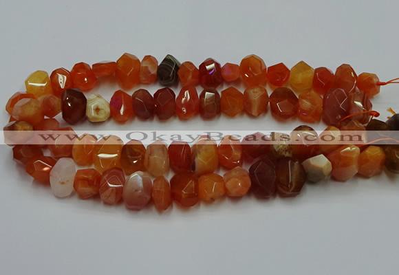 CNG5262 10*14mm - 13*18mm faceted nuggets red botswana agate beads