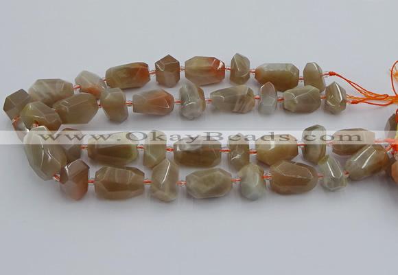 CNG5304 15.5 inches 12*16mm - 18*25mm faceted nuggets moonstone beads