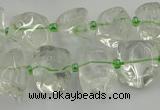 CNG5308 15.5 inches 8*15mm - 15*25mm nuggets green phantom quartz beads