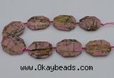 CNG5316 15.5 inches 25*35mm - 35*45mm freeform rhodonite beads