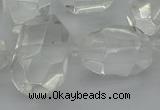 CNG5343 15.5 inches 12*16mm - 15*25mm faceted nuggets white crystal beads