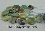 CNG5352 15.5 inches 20*30mm - 35*45mm faceted freeform amazonite beads