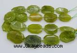 CNG5358 15.5 inches 20*30mm - 35*45mm faceted freeform lemon jade beads