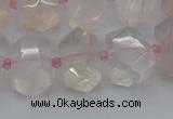 CNG5366 15.5 inches 12*16mm - 15*20mm faceted nuggets rose quartz beads