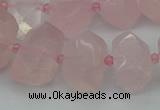 CNG5367 15.5 inches 12*16mm - 15*20mm faceted nuggets rose quartz beads