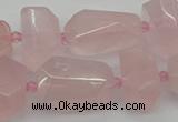 CNG5372 15.5 inches 12*16mm - 18*25mm faceted nuggets rose quartz beads