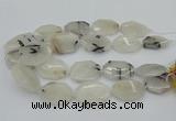 CNG5376 20*30mm - 35*45mm faceted freeform black rutilated quartz beads