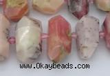 CNG5382 15.5 inches 10*14mm - 15*25mm faceted nuggets pink opal beads