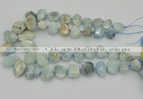 CNG5383 15.5 inches 12*16mm - 18*25mm faceted nuggets aquamarine beads